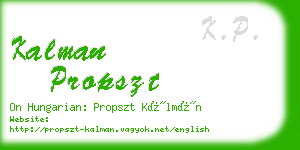 kalman propszt business card